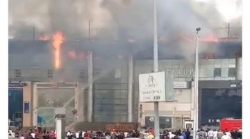 “تفاصيل الحادث المفاجئ” حريق ضخم في مجمع البنوك بمنطقة التجمع الخامس