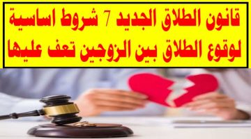 الطلاق بقي مش بالساهل … 7 شروط هامة لوقوع الطلاق بين الزوجين.. قانون الأحوال الشخصية يحددها